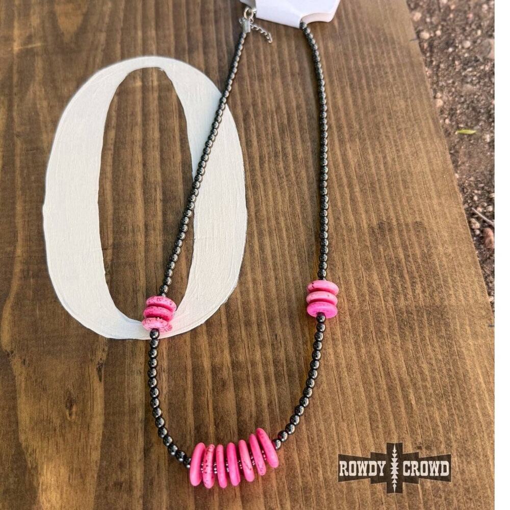 Pink Pony Necklace | Hot Pink Western Beaded Statement Necklace